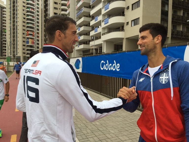 Phelps precisou de coragem para se apresentar a Djokovic