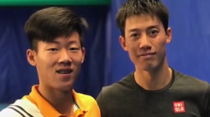 Jason Tseng, n.º 1 mundial de juniores, cumpriu o sonho de treinar com o ídolo… Nishikori