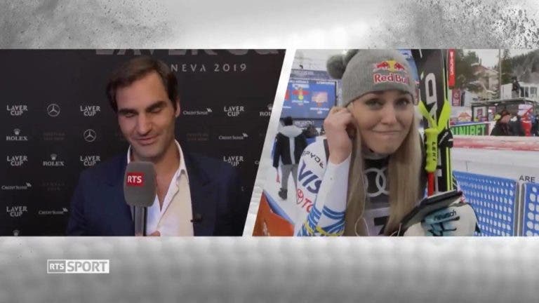 [VÍDEO] Após fazer a última prova da sua (gloriosa) carreira, Lindsey Vonn ficou louca com mensagem de Federer