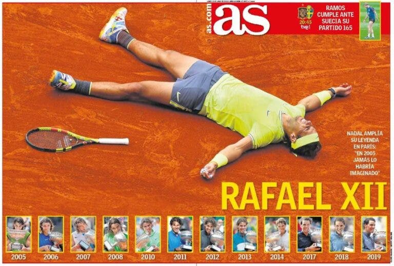 Coverboy. Imprensa totalmente rendida a Rafael Nadal