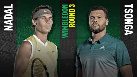 nadal e tsonga defrontam-se em wimbledon