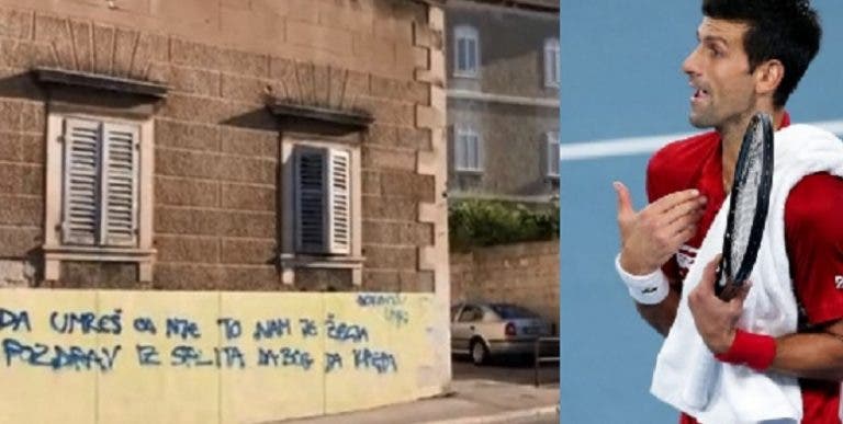 Croatas pintam ruas e desejam morte a Novak Djokovic