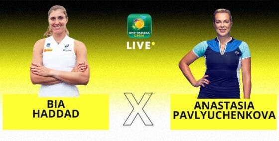 [AO VIVO] Acompanhe Bia Haddad x Pavlyuchenkova em Indian Wells em tempo real