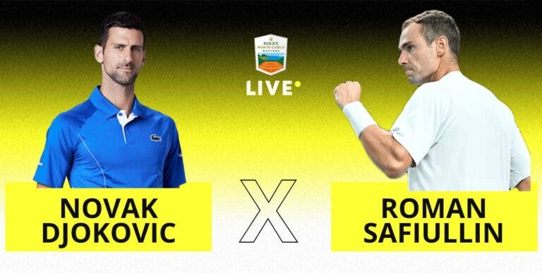 [AO VIVO] Acompanhe Djokovic x Safiullin em Monte Carlo em tempo real