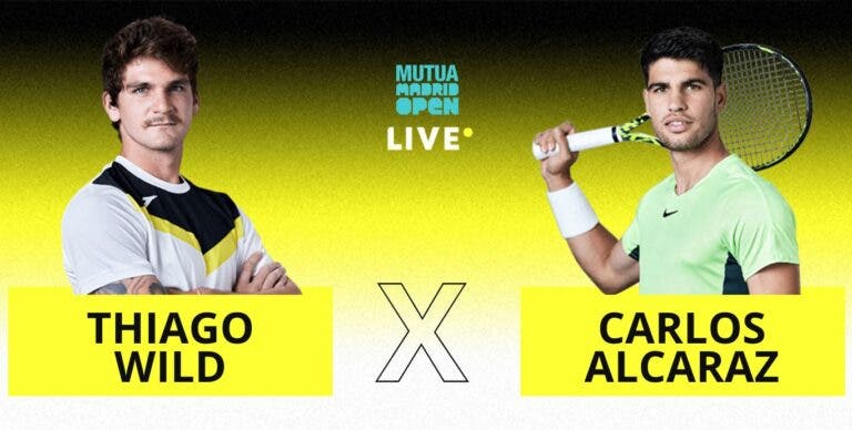 [AO VIVO] Acompanhe Thiago Wild x Alcaraz em Madrid em tempo real