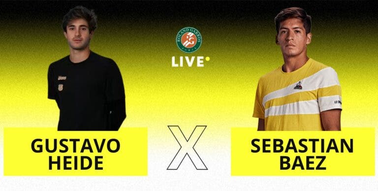 [AO VIVO] Acompanhe Gustavo Heide x Baez em Roland Garros em tempo real