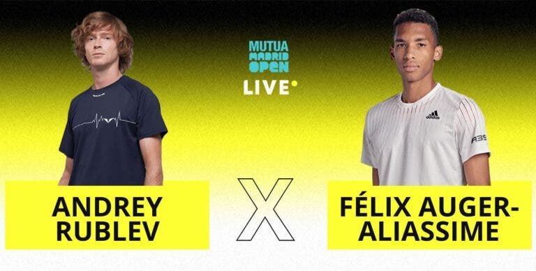 [AO VIVO] Acompanhe Rublev x Auger-Aliassime na final em Madrid em tempo real