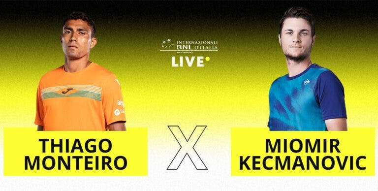 [AO VIVO] Acompanhe Thiago Monteiro x Kecmanovic em Roma em tempo real