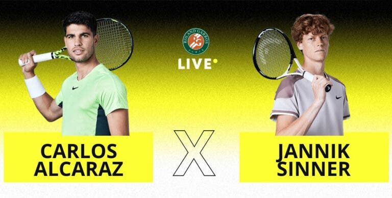 [AO VIVO] Acompanhe Alcaraz x Sinner em Roland Garros em tempo real