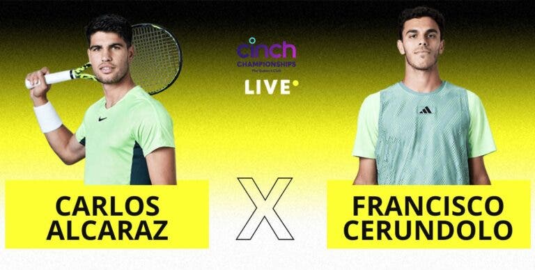 [AO VIVO] Acompanhe Alcaraz x Cerundolo em Queen’s em tempo real