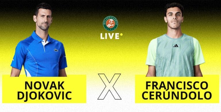[AO VIVO] Acompanhe Djokovic x Cerundolo em Roland Garros em tempo real