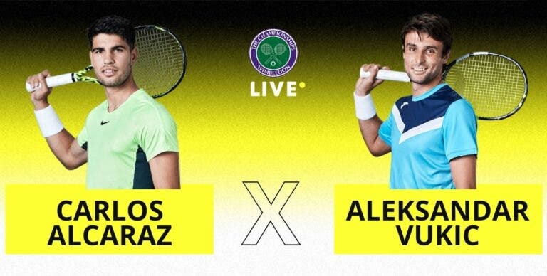 [AO VIVO] Acompanhe Alcaraz x Vukic em Wimbledon em tempo real