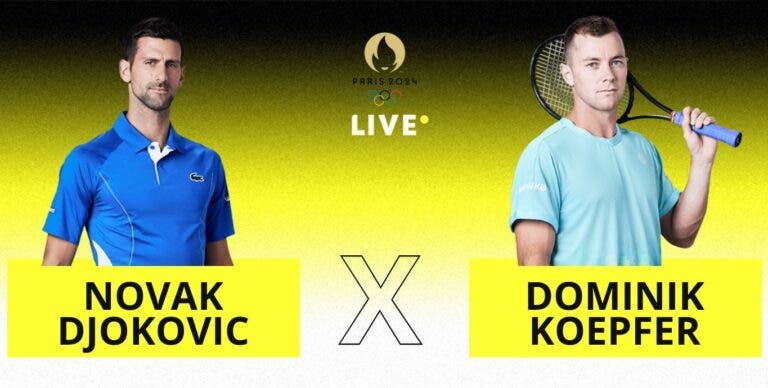 [AO VIVO] Acompanhe Djokovic x Koepfer em Paris 2024 em tempo real