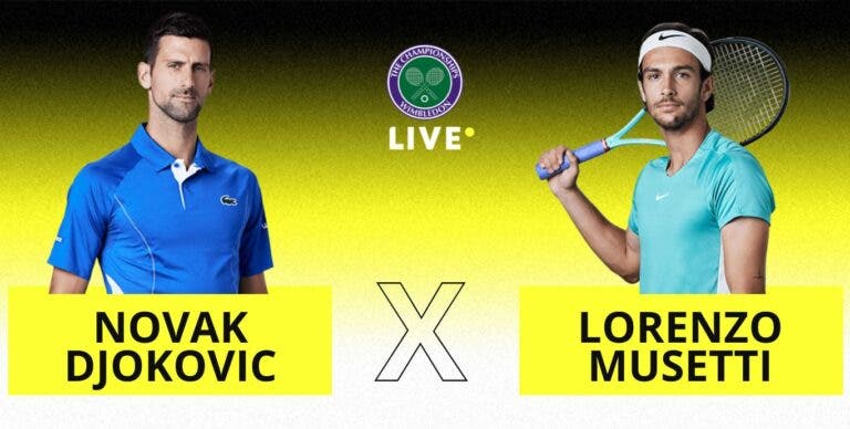 [AO VIVO] Acompanhe Djokovic x Musetti em Wimbledon em tempo real