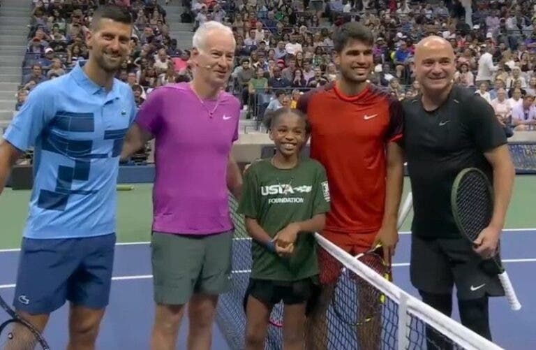 Del Potro, Agassi, Alcaraz e Djokovic animaram mais uma noite dos fãs no US Open