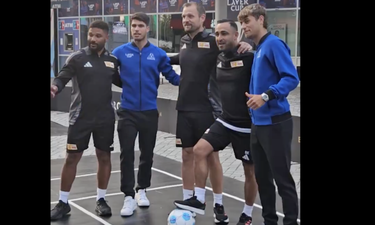 [VÍDEO] Alcaraz e Cobolli desafiaram jogadores do Union Berlin antes da Laver Cup