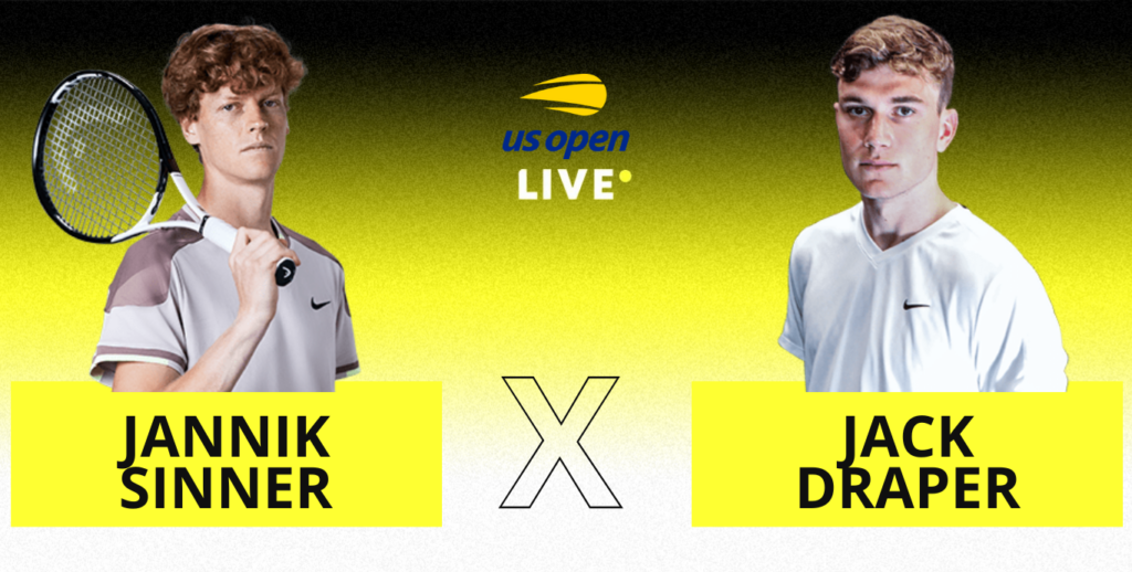 [AO VIVO] Sinner x Draper no US Open em tempo real