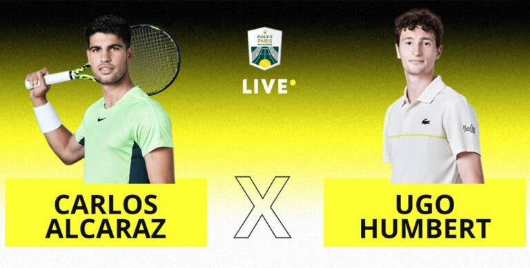 [AO VIVO] Acompanhe Alcaraz x Humbert em Paris em tempo real