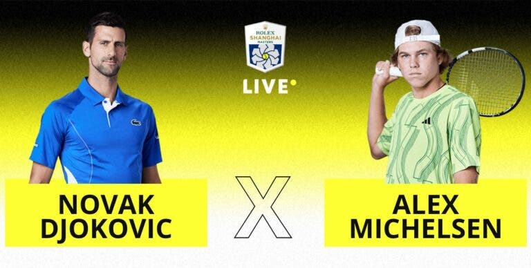 [AO VIVO] Acompanhe Djokovic x Michelsen em Shanghai em tempo real