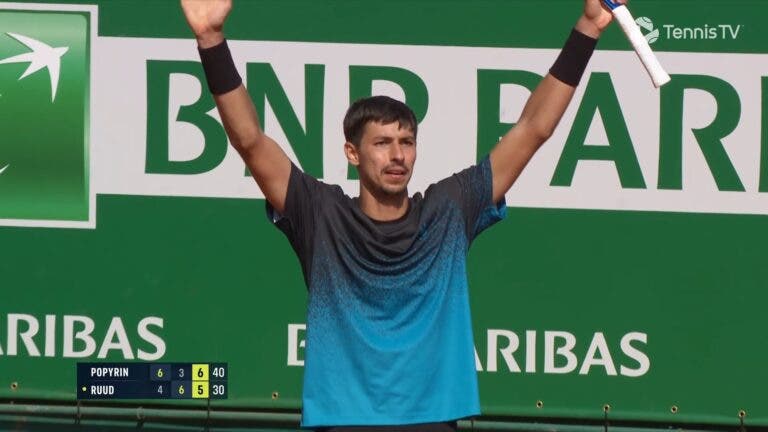 Ruud sofre virada incrível de Popyrin em Mônaco e arrisca sair do top 10