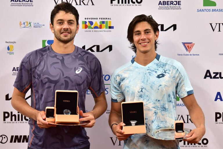 Matheus Pucinelli faz jogo duro, mas fica com vice em Santos