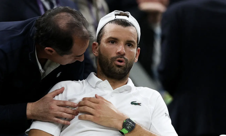 Dimitrov confirma a lesão sofrida e vai parar pelo menos seis semanas