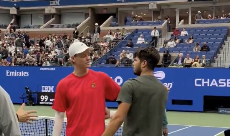 [VÍDEO] Sinner e Alcaraz reencontraram-se em plena Arthur Ashe