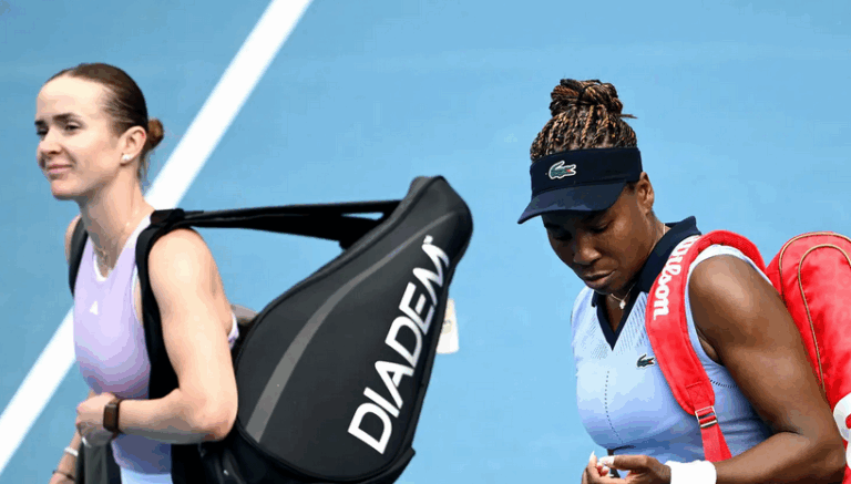 Venus e Svitolina eliminadas na 1.ª ronda de pares em Auckland num encontro histórico