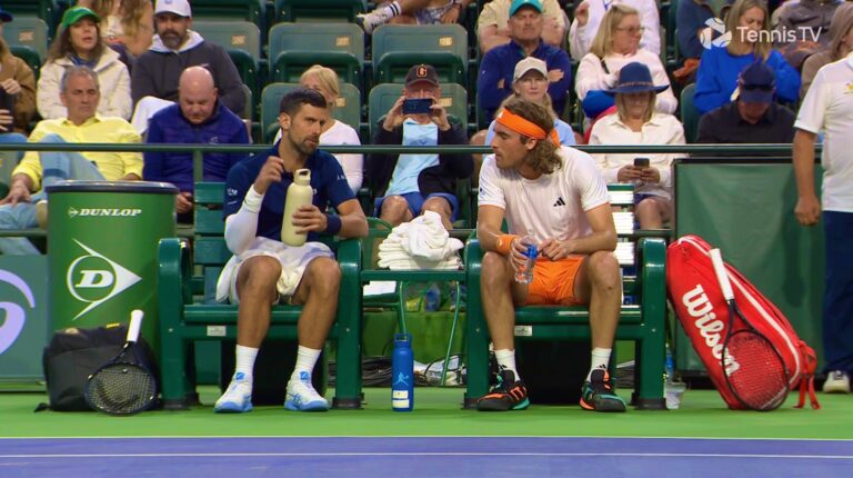 Djokovic e Tsitsipas batem uma das melhores duplas do Mundo em Indian Wells