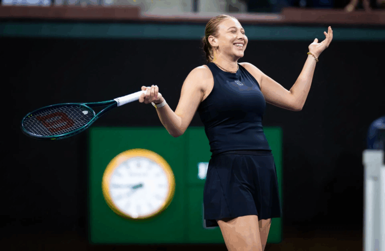 Anisimova atropela Raducanu em 52 minutos e avança em Indian Wells